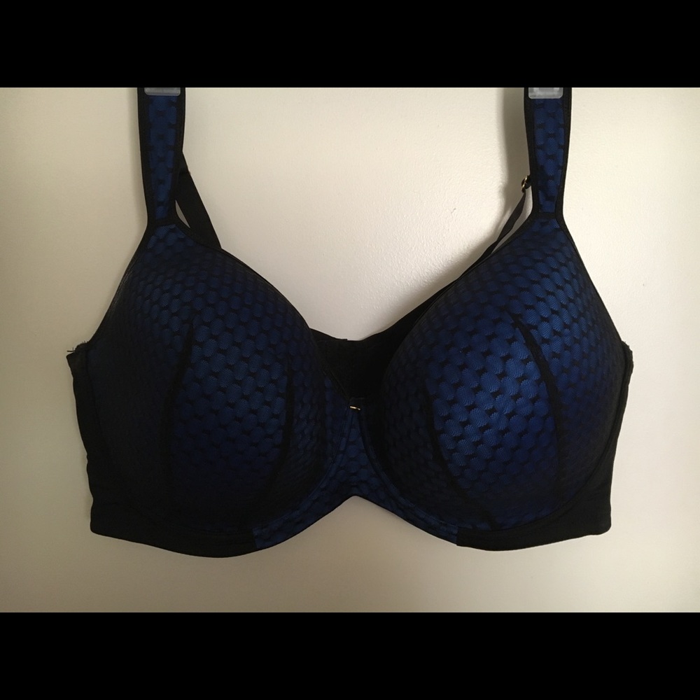 Ashley Stewart blue/black butterfly bra